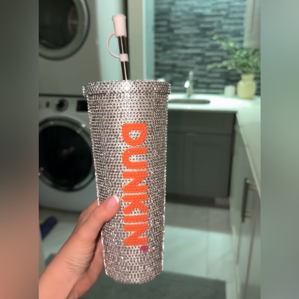 Dunkin Donuts Silver Rhinestone Tumbler